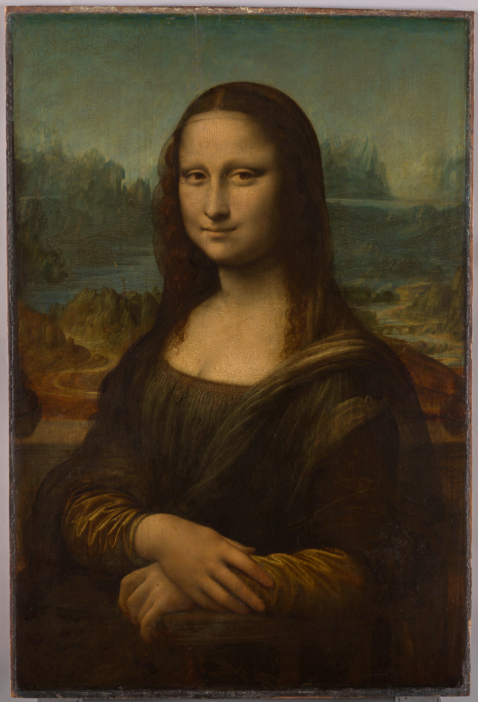 Leonardo da Vinci Mona Lisa  c150306 oil on panel. Muse du Louvre Paris. Photograph Michel Urtado 2018 RMNGP